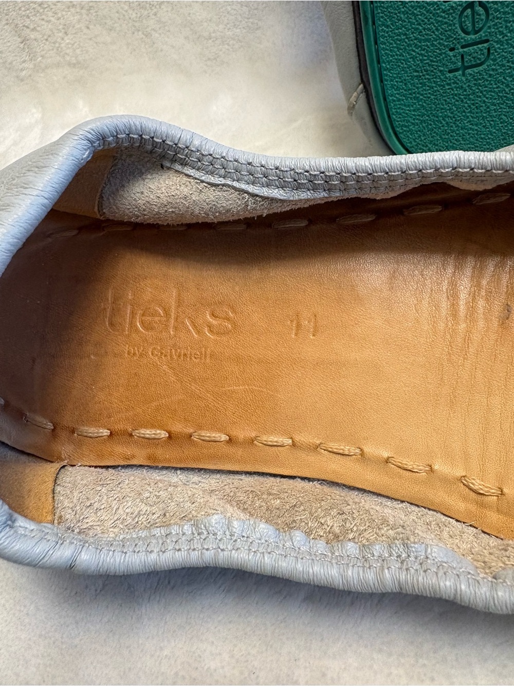 Tieks by Gavrieli Feather Gray Foldable Leather Ballet Flats Women's Size 11 - Picture 8 of 9